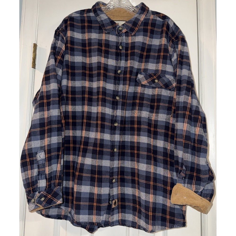 Legendary Whitetails Original Buck Camp Flannel Shirt Mens 2XL Large‎ Flip Cuff